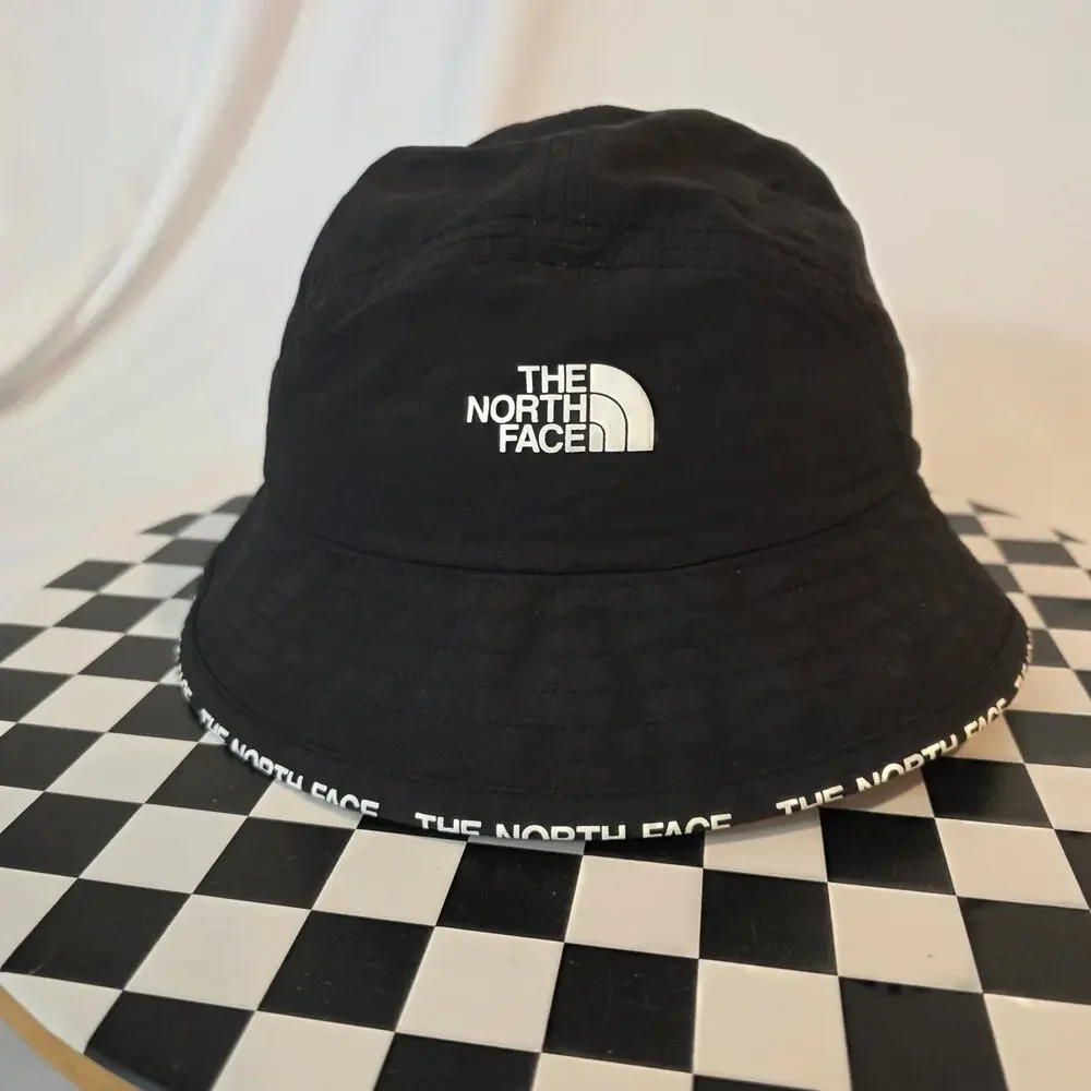The North Face Black Spellout Brim Bucket Hat Unisex Small / Medium